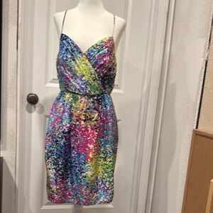 Shoshanna Blue and Pink Mini Dress